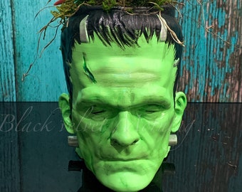 Frankenstein Planter, Monster Planter Pot, Head Planter, Classic Monster Decor, Unique Gifts, Succulent Pots, Monster Gift, Unique Plant pot