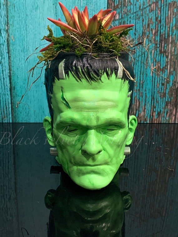 Frankenstein Planter, Monster Planter Pot, Head Planter, Classic Monster Decor, Unique Gifts, Succulent Pots, Monster Gift, Unique Plant pot