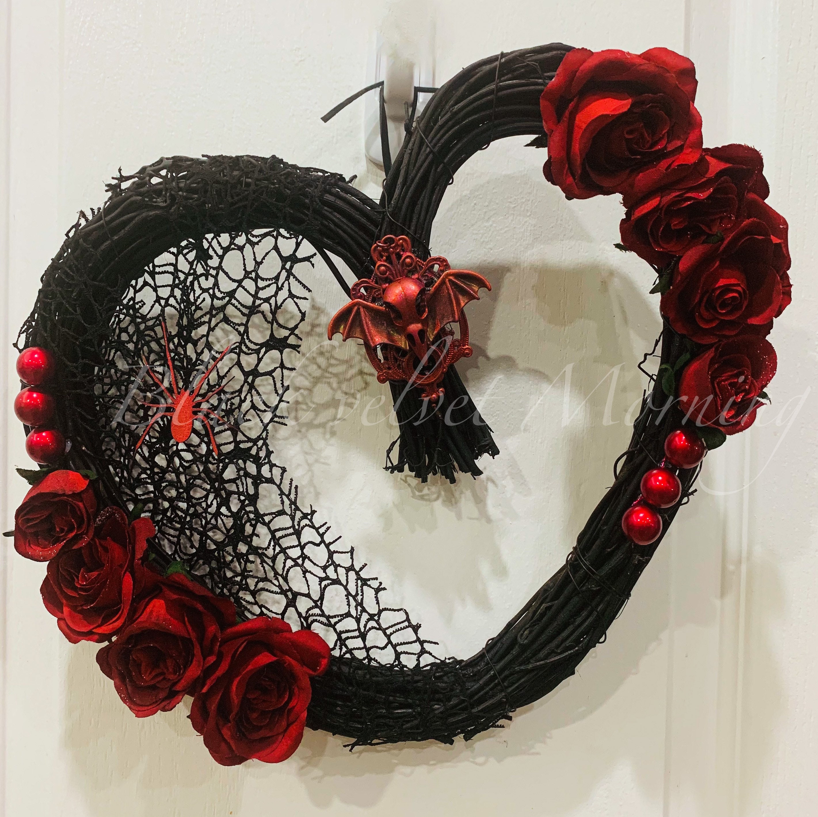 Lavender Rose Heart Shaped Wreath by KatsCreationsNMore