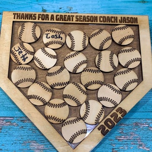 Thanks For a Great Season, Homeplate Plaque, Personalized Coach Gift, Baseball Coach Gift, End Of Season Gift, Softball Coach Gift,