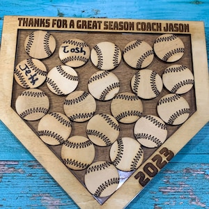 Thanks For a Great Season, Homeplate Plaque, Personalized Coach Gift, Baseball Coach Gift, End Of Season Gift, Softball Coach Gift,