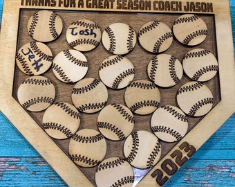 Thanks For a Great Season, Homeplate Plaque, Personalized Coach Gift, Baseball Coach Gift, End Of Season Gift, Softball Coach Gift,