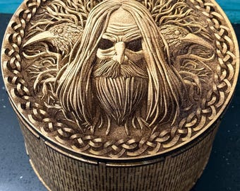 Odin Viking Box, smudge Box, Pagan, Allfather, Raaf Pagan Gift, Yule Gift, Viking Gift, Solstice Gift, Noors, Mythologie, Heidense God, Wotan