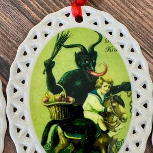 Krampus Ornaments – Gothic Christmas Decor, Creepy Holiday Gift, Dark Folklore Decorations, Retro Victorian Krampusnacht Ornament, Moody Style 3