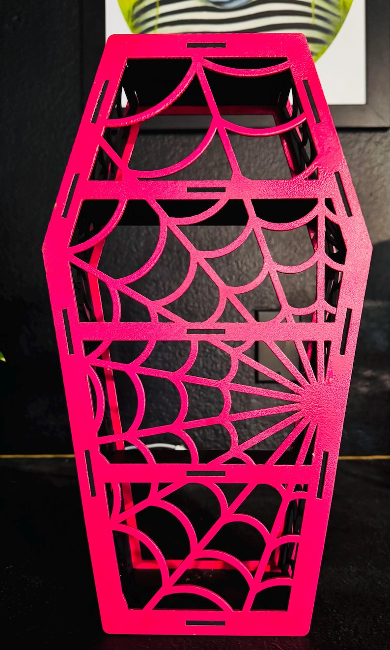 Spider web Coffin Shelf, Goth Decor, Moody Decor. Goth Mom Gift, Unique Crystal Shelf, Goth Gift, Halloween Decor, Halloween Shelf, teen image 2