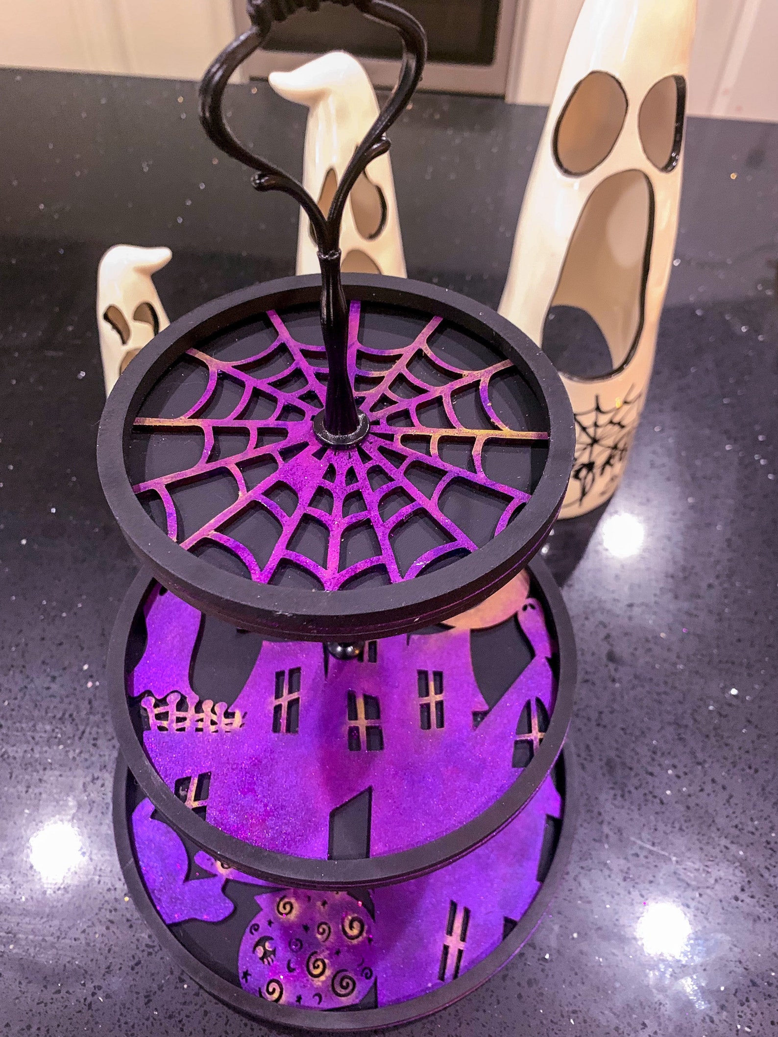 3 Tier Decorative Halloween Tray Goth Decor Halloween Decor Etsy