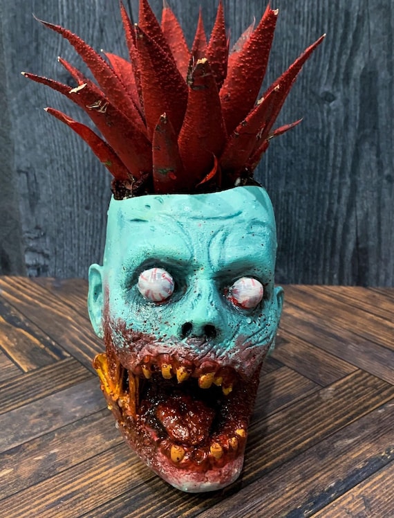 Zombie Planter, Monster Planter Pot, Head Planter, Classic Monster Decor, Unique Gifts, Succulent Pots, Monster Gift, Unique Plant pot