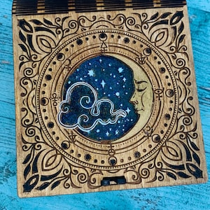 Witch Trinket Box, Crystal Holder, Jewlery Box, Incense Box, Wooden Gift Box, Gift For Her Witch Decor, Unique Gift For Mom, Moon Gift