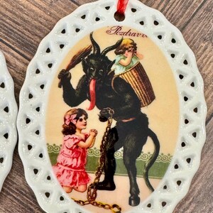 Krampus Ornaments – Gothic Christmas Decor, Creepy Holiday Gift, Dark Folklore Decorations, Retro Victorian Krampusnacht Ornament, Moody Style 1