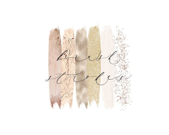 Watercolor Brush Strokes Clipart Nude Strokes Glitter Etsy