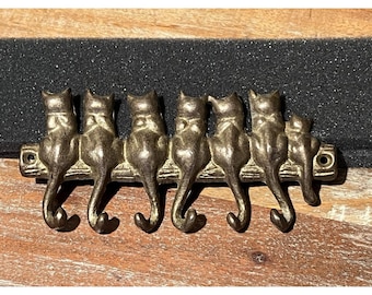 San Pacific International SPI Cat Key Holder Mosiężny, brązowy brelok do kluczy Cat Family