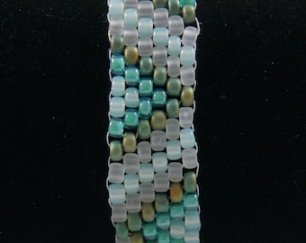 Pulsera peyote weave - Azul & Verde