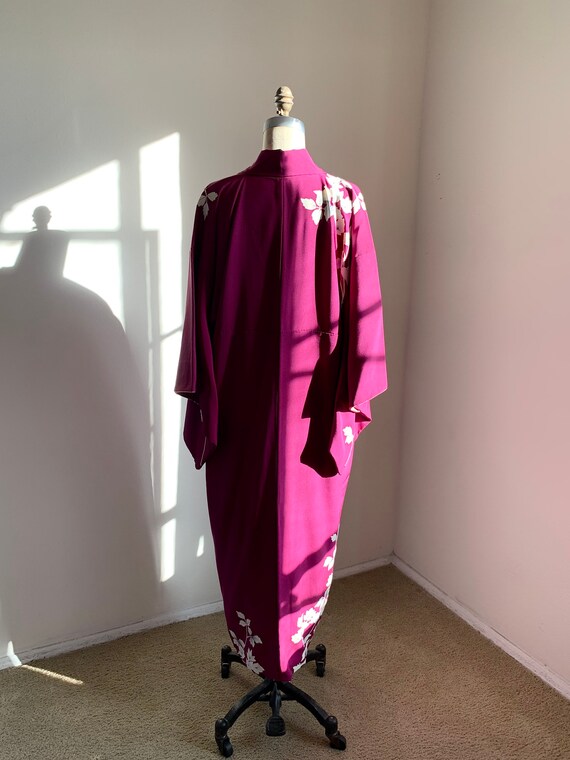 Antique Magenta Silk Kimono - image 4