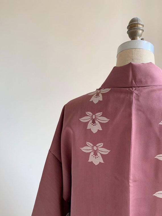 Antique 1920s Japanese silk kimono | Dusty rose | Flo… - Gem