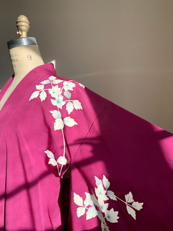 Antique Magenta Silk Kimono - image 6