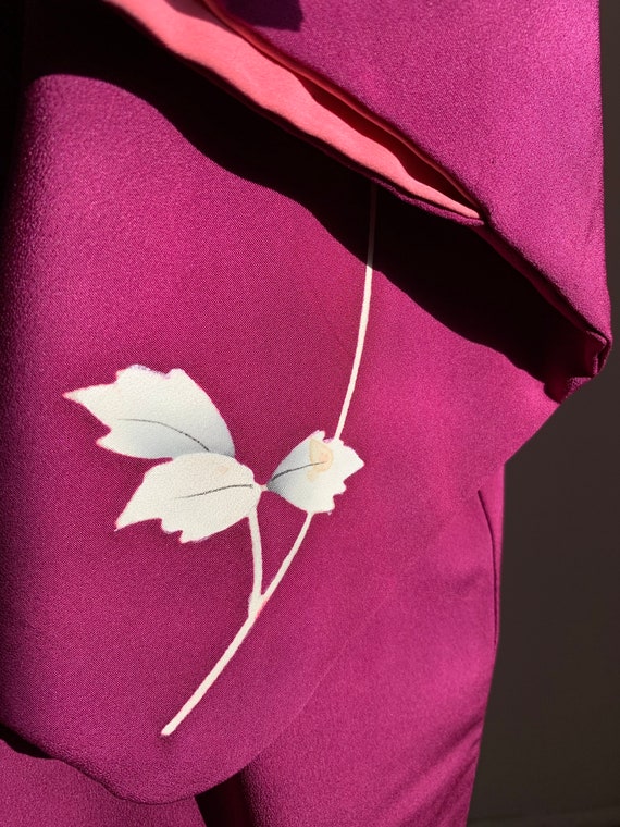 Antique Magenta Silk Kimono - image 9