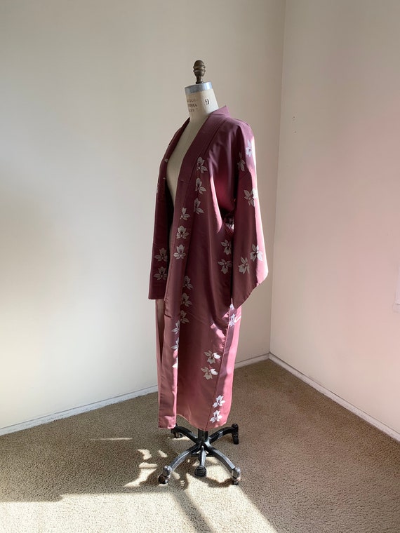 Antique Dusty Rose Silk Kimono - image 3