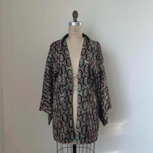 Antique Brown & Green Silk Shibori Haori