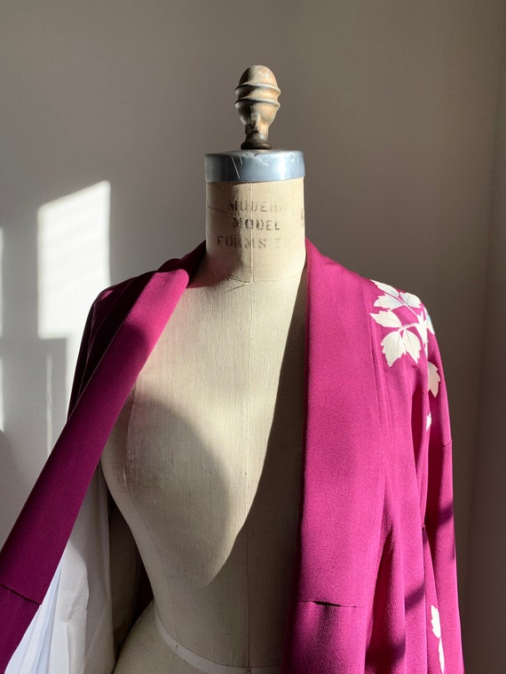 Antique Magenta Silk Kimono - image 5