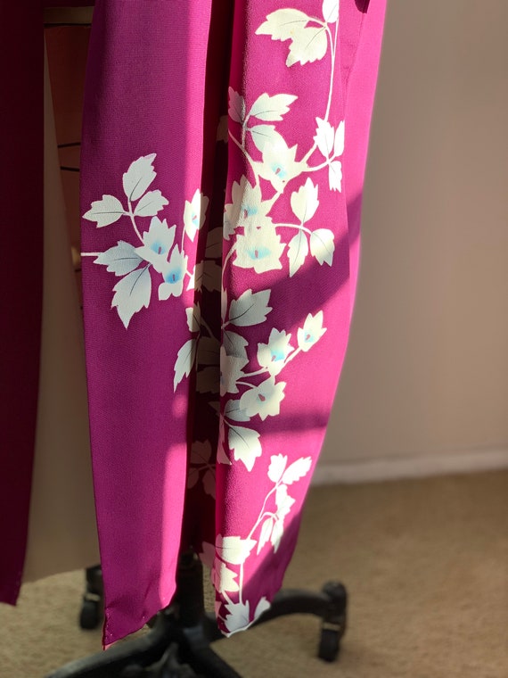 Antique Magenta Silk Kimono - image 7