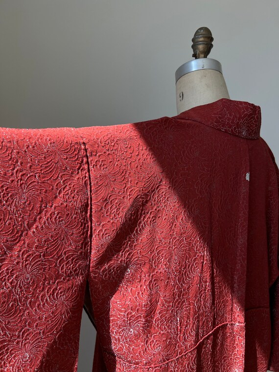 Antique Reddish Brown Silk Kimono - image 6