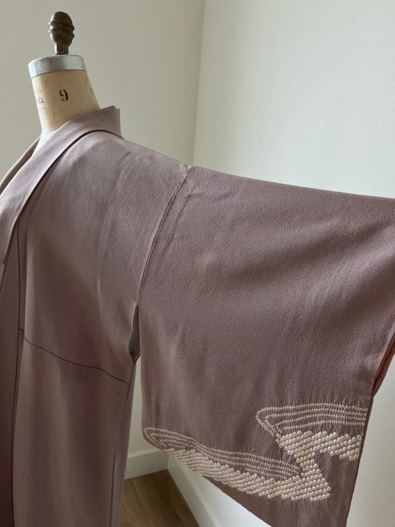 Antique Japanese silk kimono | Dusty lilac | Shib… - image 5