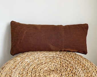 Antique Japanese Brown Sakabukuro Lumbar Pillow