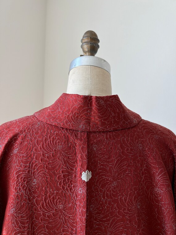 Antique Reddish Brown Silk Kimono - image 7