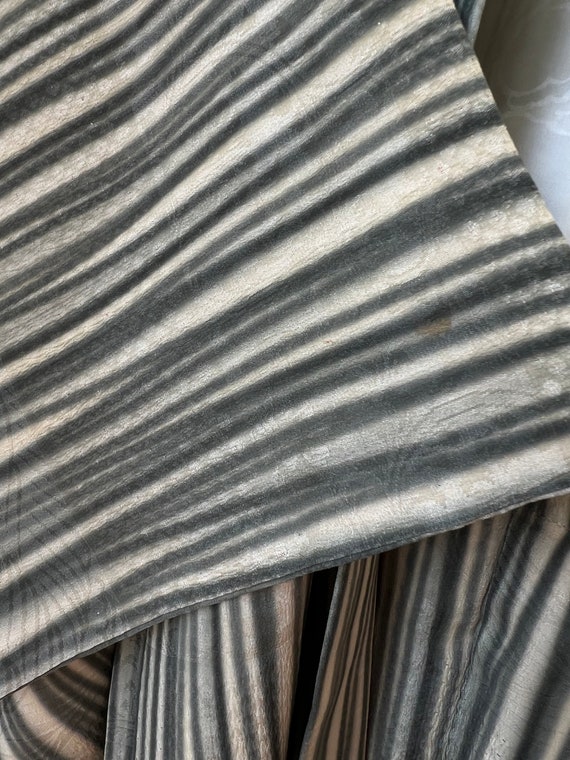 Antique Beige & Greenish Gray Striped Silk Haori - image 10