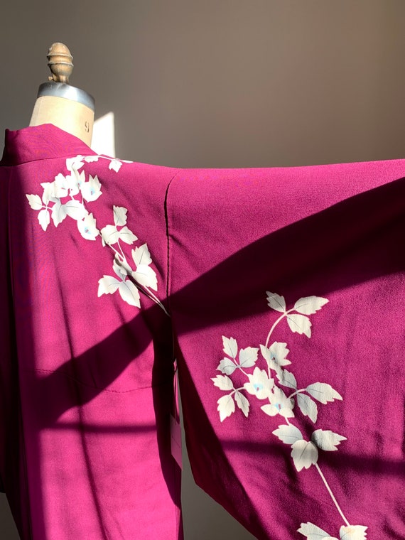 Antique Magenta Silk Kimono - image 1