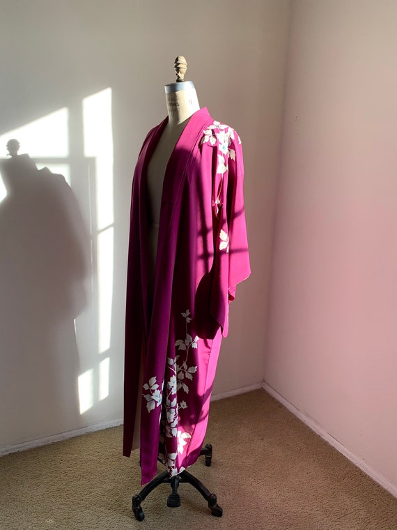 Antique Magenta Silk Kimono - image 3