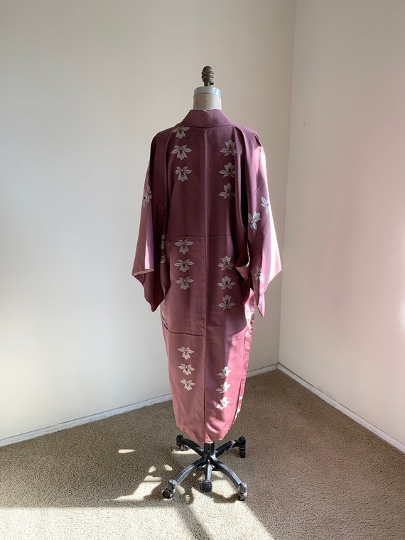 Antique Dusty Rose Silk Kimono - image 4