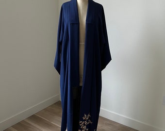 Antique Navy Silk Irotomesode Kimono