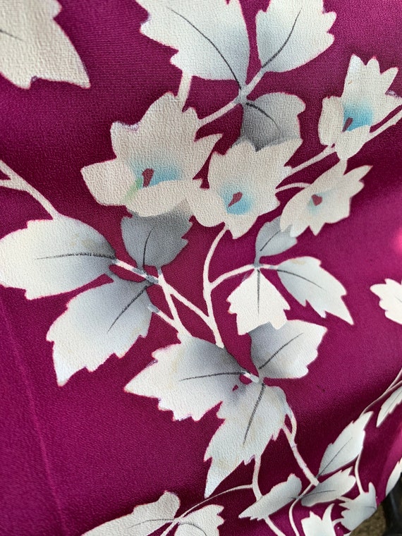 Antique Magenta Silk Kimono - image 8