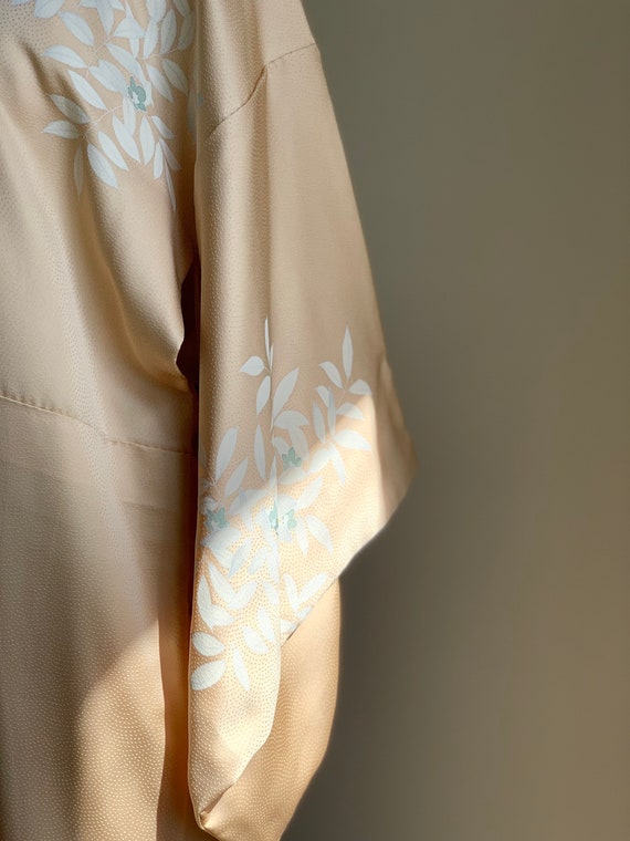 Vintage Kimomo Wrap Yellow Silk Robe for Kimono Lover… - Gem