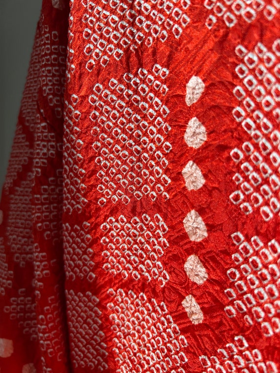 Antique Red Shibori Silk Haori - image 9