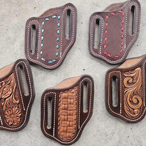 Knife sheath, pancake kife sheath, pocket knife sheath, trapper knife sheath, leather knife sheath