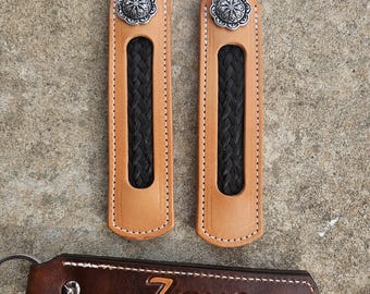 Custom Horse Hair Memorial Keychain: Tooled Leather Keepsake, made with your horses hair
