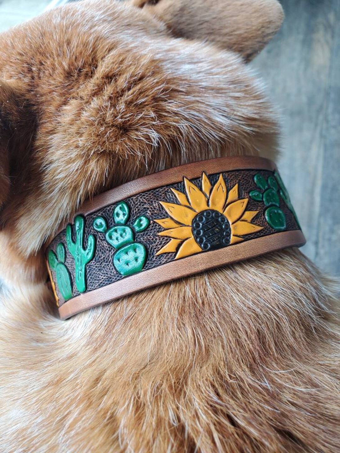 Custom Dog Collar, Hand Tooled Dog Collar, Leather Dog Collar