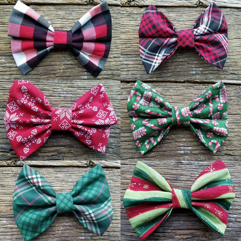 bowties Christmas plaid Dog bowtie collection 6 pack
