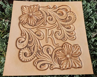 Leather Tooling Pattern: Floral Bouquet Wrap (Digital File 6x6in