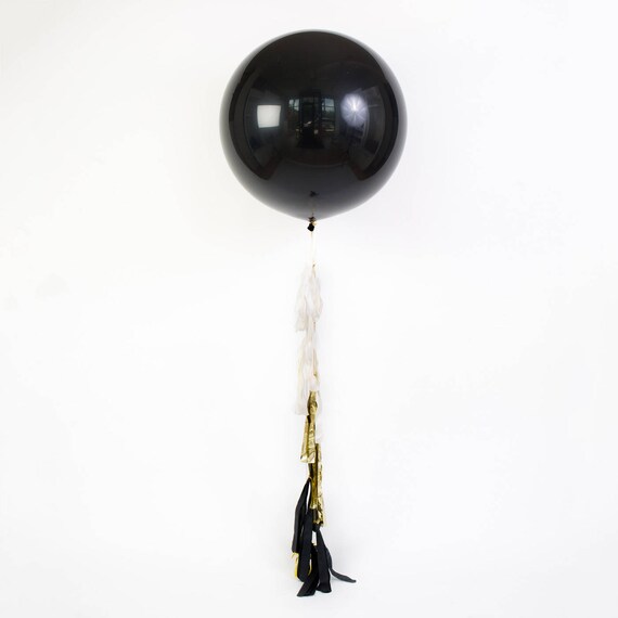 Giant Black Balloon Ombre Tassel Black Wedding Balloon Decor Etsy