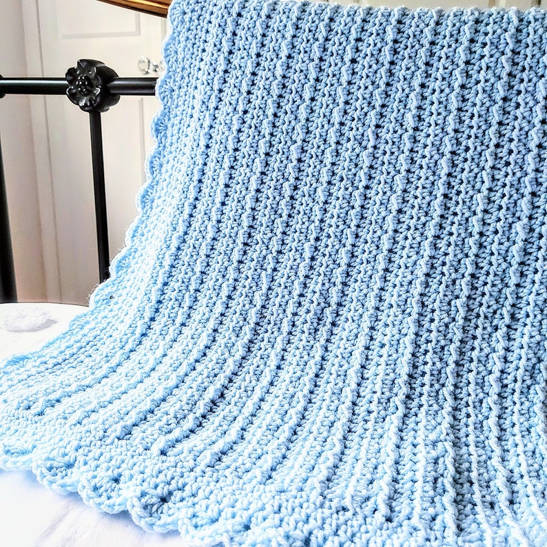 Easy Aran Baby Blanket Crochet Patternboy or Girl Blanketpdf Instant