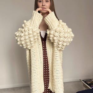 Adult Cardigan Crochet Pattern-Super Chunky Crochet Cardigan-Written in English with UK Terms PDF