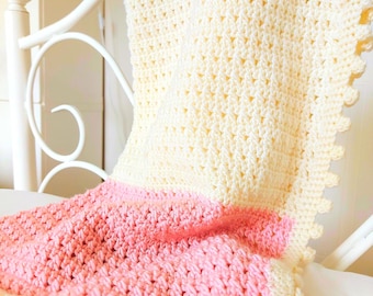 Crochet Baby Blanket Pattern-DK Paytern Written in English with UK Terms-PDF Download