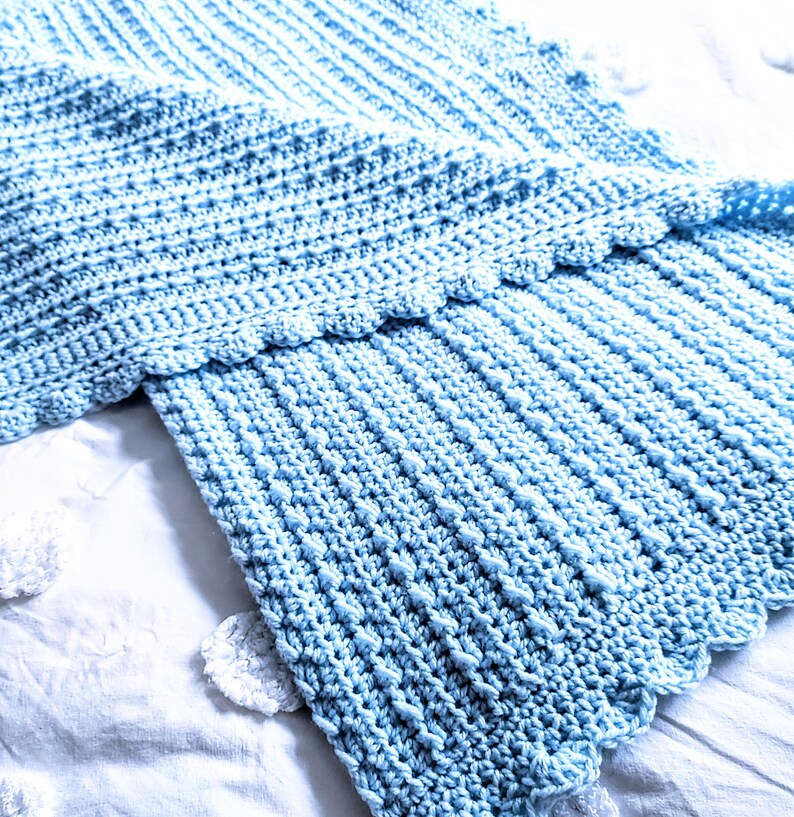 Easy Aran Baby Blanket Crochet Patternboy or Girl Blanketpdf Instant