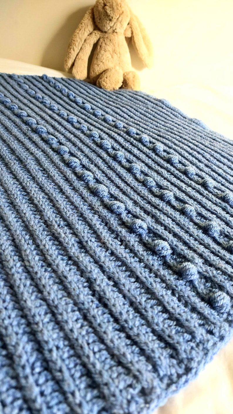 Easy Aran Baby Blanket Crochet Patternbobble Blanket for Girl Boypdf