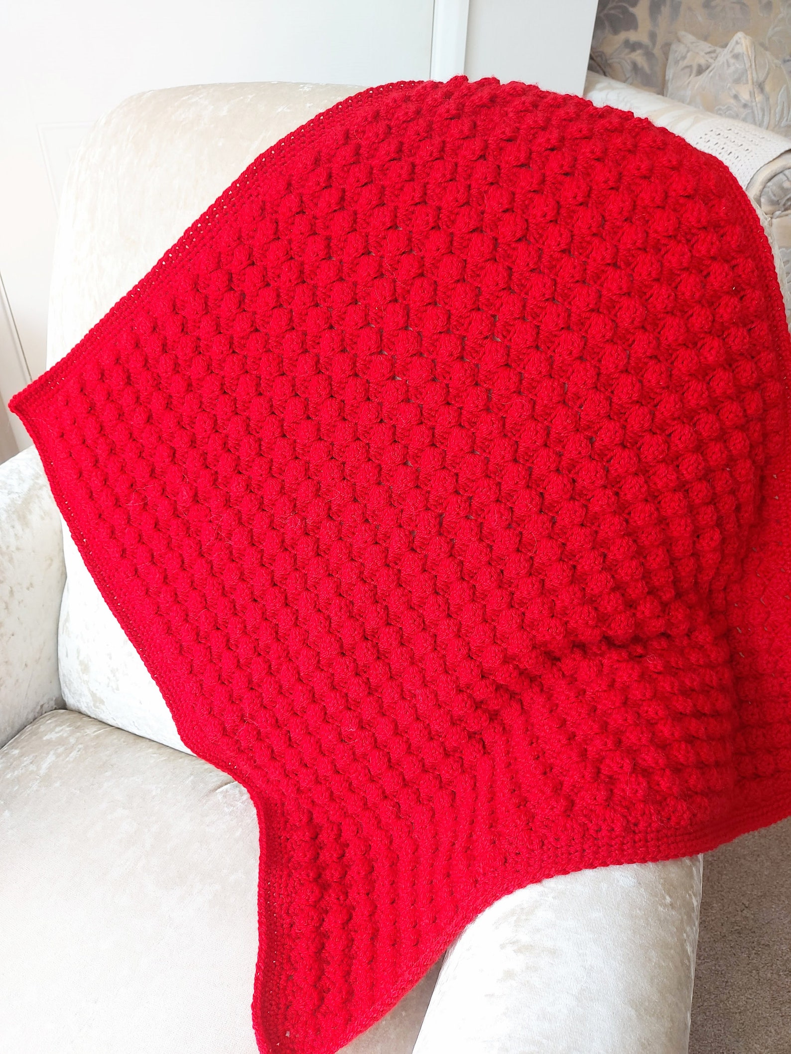 Aran Baby Blanket Crochet Pattern Aran for Boy or Girlpdf Instant