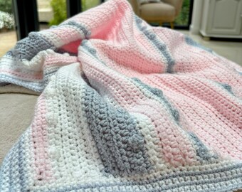 Crochet Baby Blanket Pattern-DK Yarn- UK Terms PDF (Digital Download)