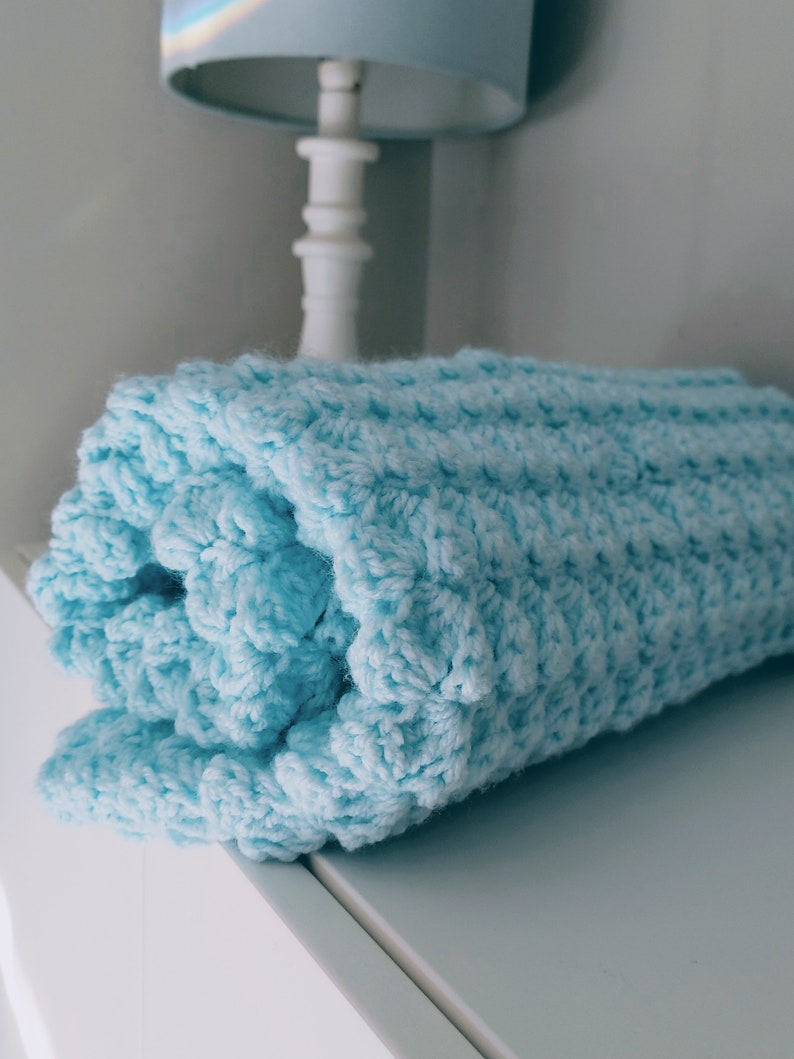 Aran Baby Blanket Crochet Patterninstant Downloadeasy Crochet Bobble